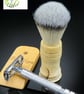 Handcrafted Ash wood Shaving Brush with Silvertip Knot (SKU-SB03 - Image 1
