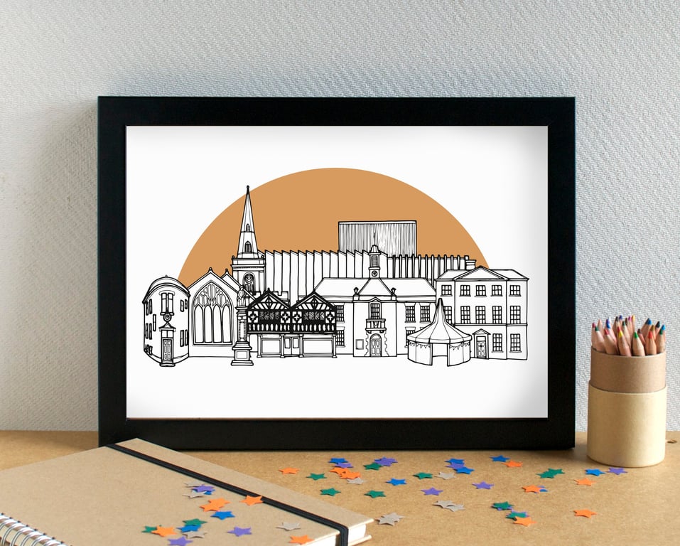 Prescot Skyline Art Print