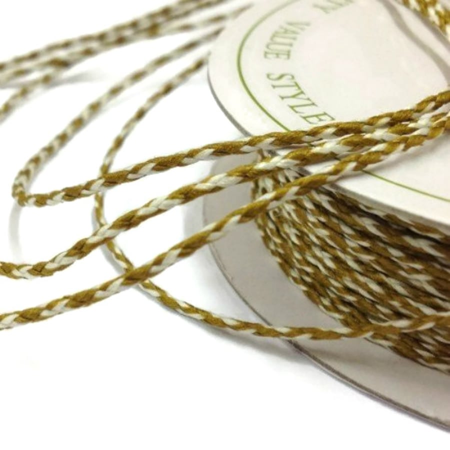 Bakers Twine Gold and Ivory - 20m x 2mm - Full Reel