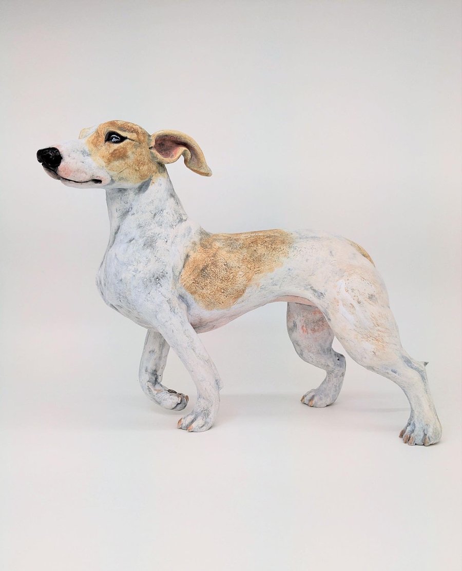 Brand New Smooth Lurcher Sculpture