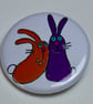 CUTE RABBITS BUTTON BADGE - Image 1