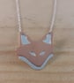 Sterling Silver and Copper Fox Head Necklace