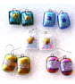 Handmade Fused 290 Dichroic Glass Earrings White Gold - Image 7