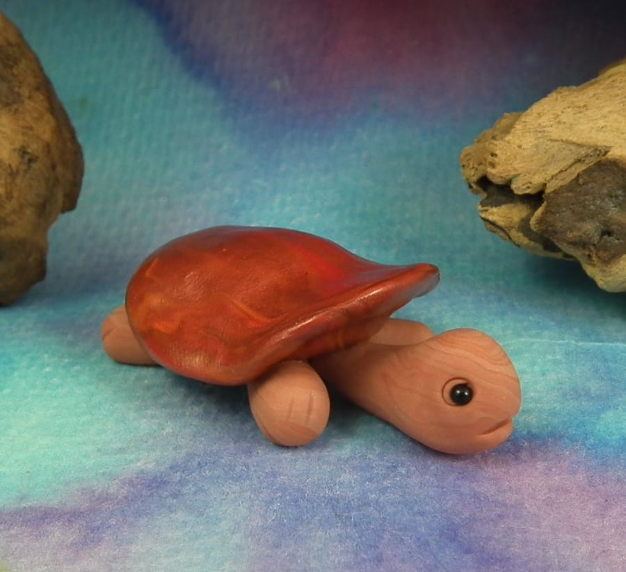 Tiny bronze tortoise 'Tripp' OOAK Sculpt by artist Ann Galvin Gnome Village