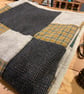 Patchwork Quilt in Green, Blue, Grey & Yellow Vintage Tweeds, Handmade in Wales - Image 5