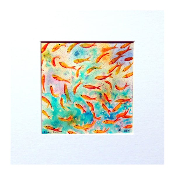 Tropical Fish Watercolour Original Painting   Underwater Marine Ocean Art
