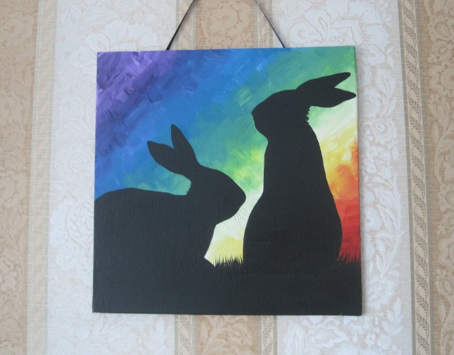 Rabbit Painting Folksy