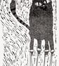 Big Cat on Stilts - lino print - Image 2
