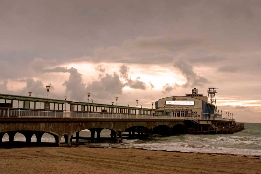 Bournemouth Pier And Beach Dorset England UK Photograph Print