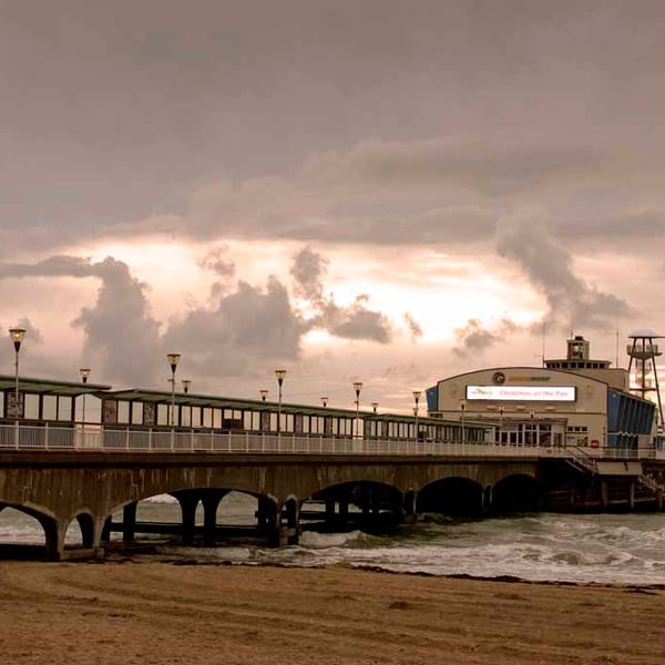 Bournemouth Pier And Beach Dorset England UK Photograph Print