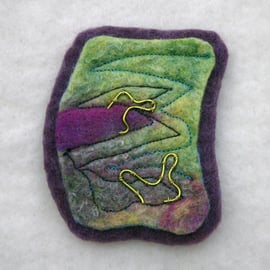 Felted hand made brooch