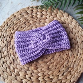 Sale Crochet Ear Warmers - Headband Twist Style Lilac