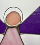 Stained Glass Triangle Angel - Pale pink with purple gluechip wings - Image 5