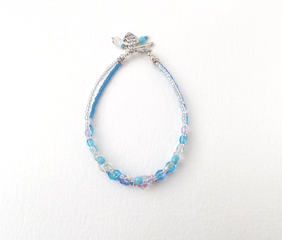 Beaded Clasp Bracelet, OOAK Tibetan Silver Clasp Bracelet.