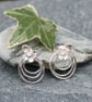 Sterling silver flower earrings, silver stud earrings, flower jewellery - Image 2