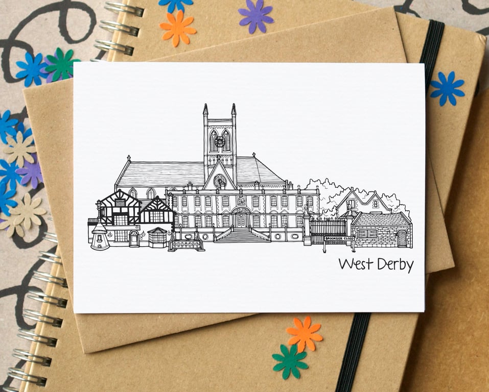 West Derby Liverpool Skyline Greetings Card