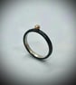 Olde Gold Dot Ring, gold dot ring, oxidised ring, 2mm hammered ring, stack ring, - Image 9
