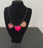 'Mia' Trio of Resin Hearts Necklace