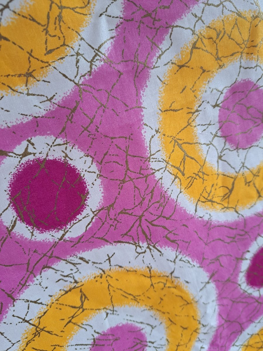 Pink and gold cotton fabric