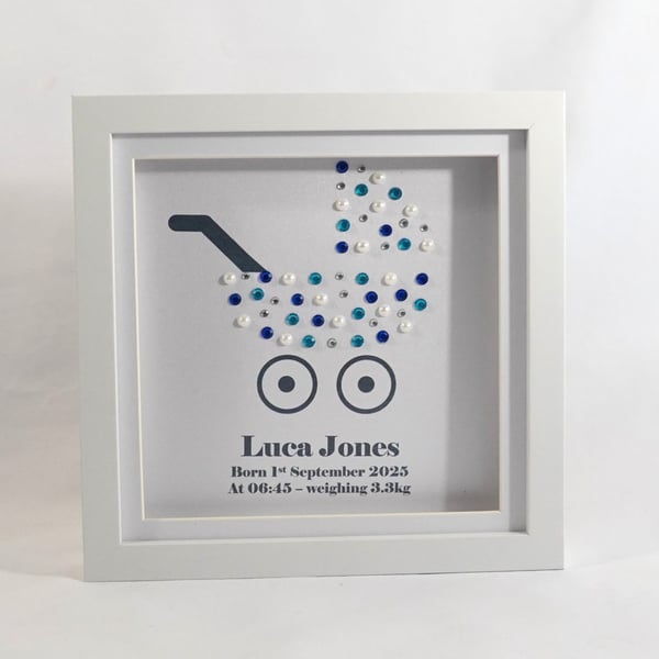 Personalised New Baby Gift - Custom Vintage Pram Design Keepsake