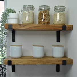 Kitchen Shelves, Easy Assemble, Rustic, Wooden, Floating, Butchers Block