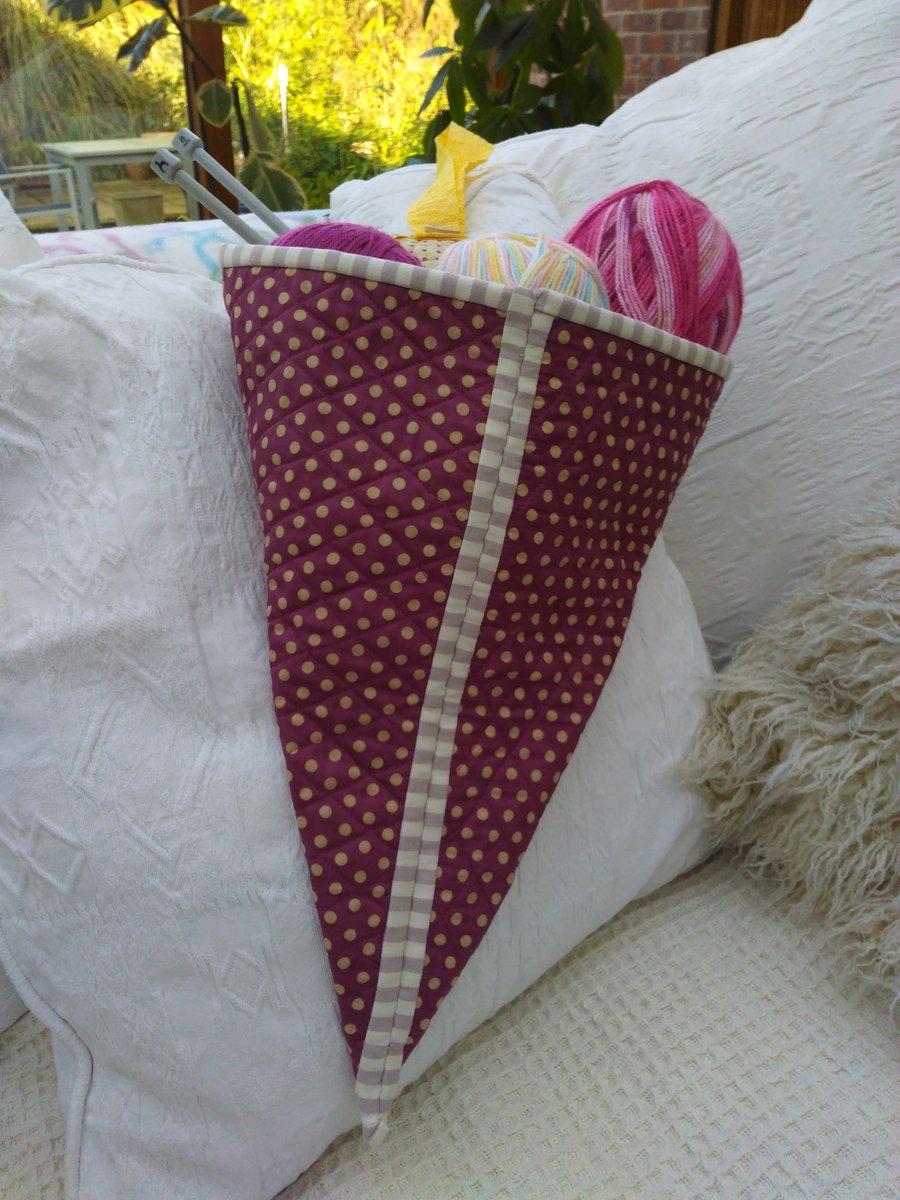 ChrissieCraft useful spotty KITE shaped patchwork project bag