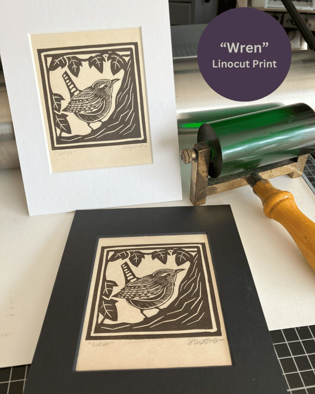 Linocut Print - Wren