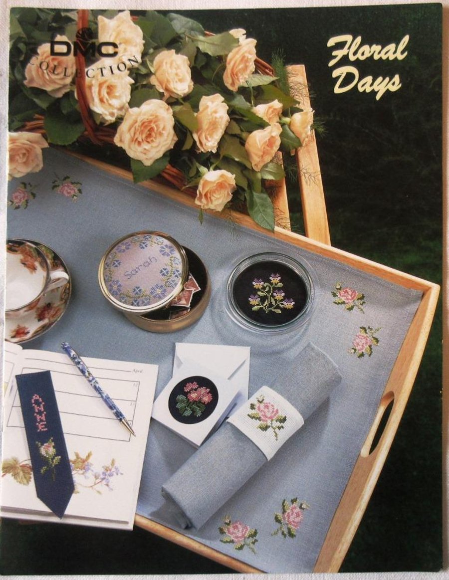 Floral Days: a DMC Collection booklet containing 18 cross stitch charts