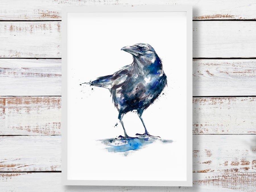 Crow painting - giclée art print of original watercolour painting