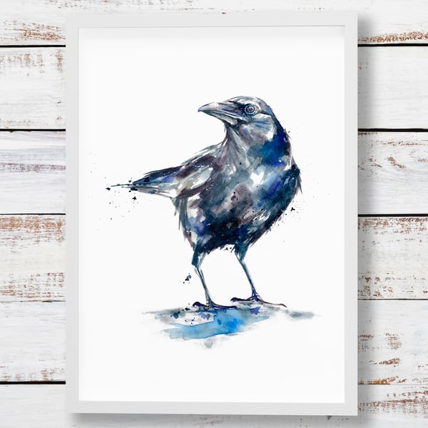 Crow painting - giclée art print of original watercolour painting
