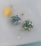 Iridescent Star Flower Beaded Earrings - Image 5