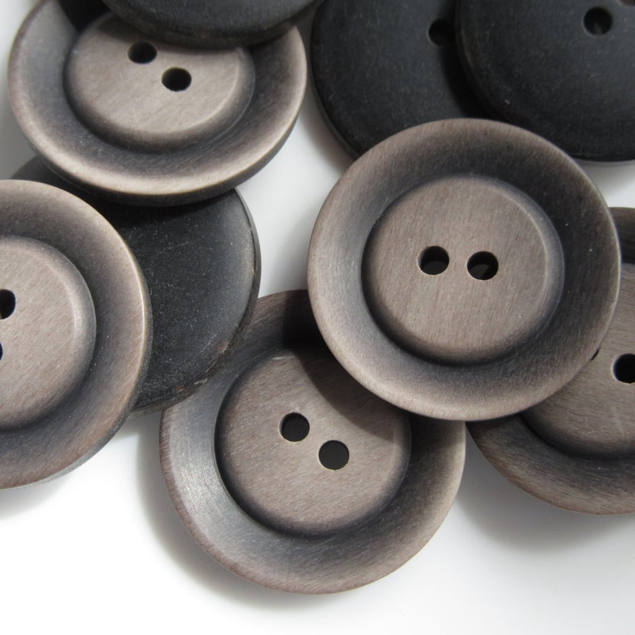 x10 Black & Light Brown Buttons - 1 Inch