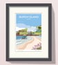 Burgh Island, Devon, retro style travel poster A3 - Image 2
