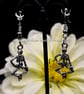 Seated Skeleton Charm Earrings. Hypoallergenic. Gift for Her. Halloween Style.