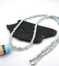 blue beach lampwork glass pendant necklace - Image 3