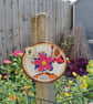 Wooden fun alphabet art with first letter scrabble tile - F flowers - Image 1