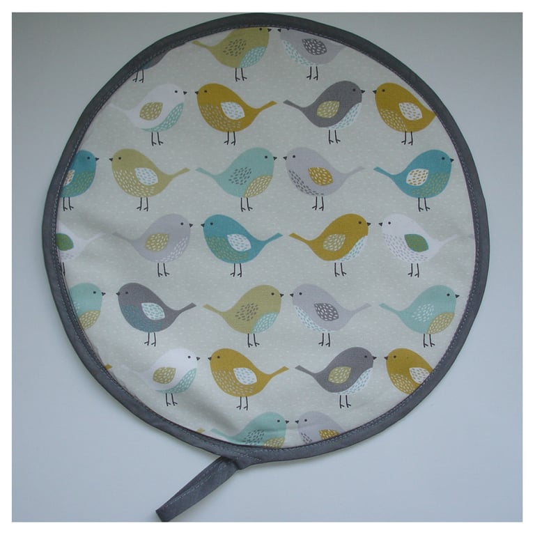 Birds Aga Hob Lid Mat Pad Hat Round Cover Surface Scandi Shaker Bird