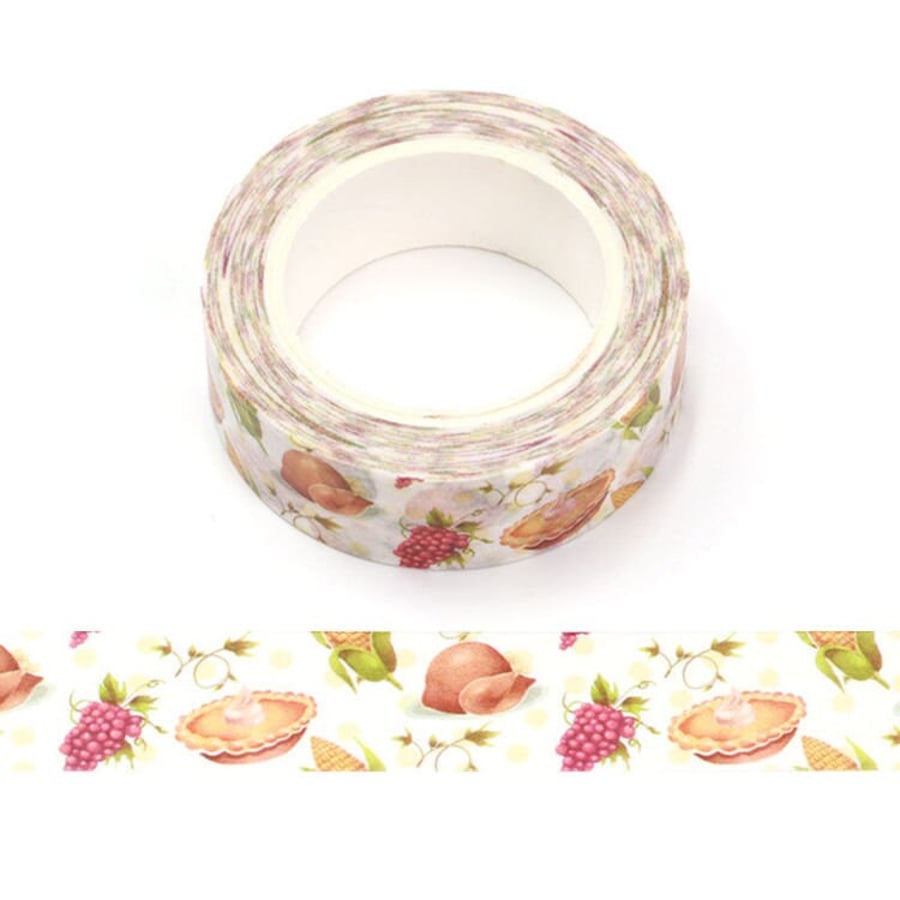 Thanksgiving Colorful Food Washi Tape 15mm x 10 Meters Eco Friendly Bullet Journ