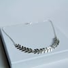 Olive Branch Collar Necklace - Silver Leaf Necklace