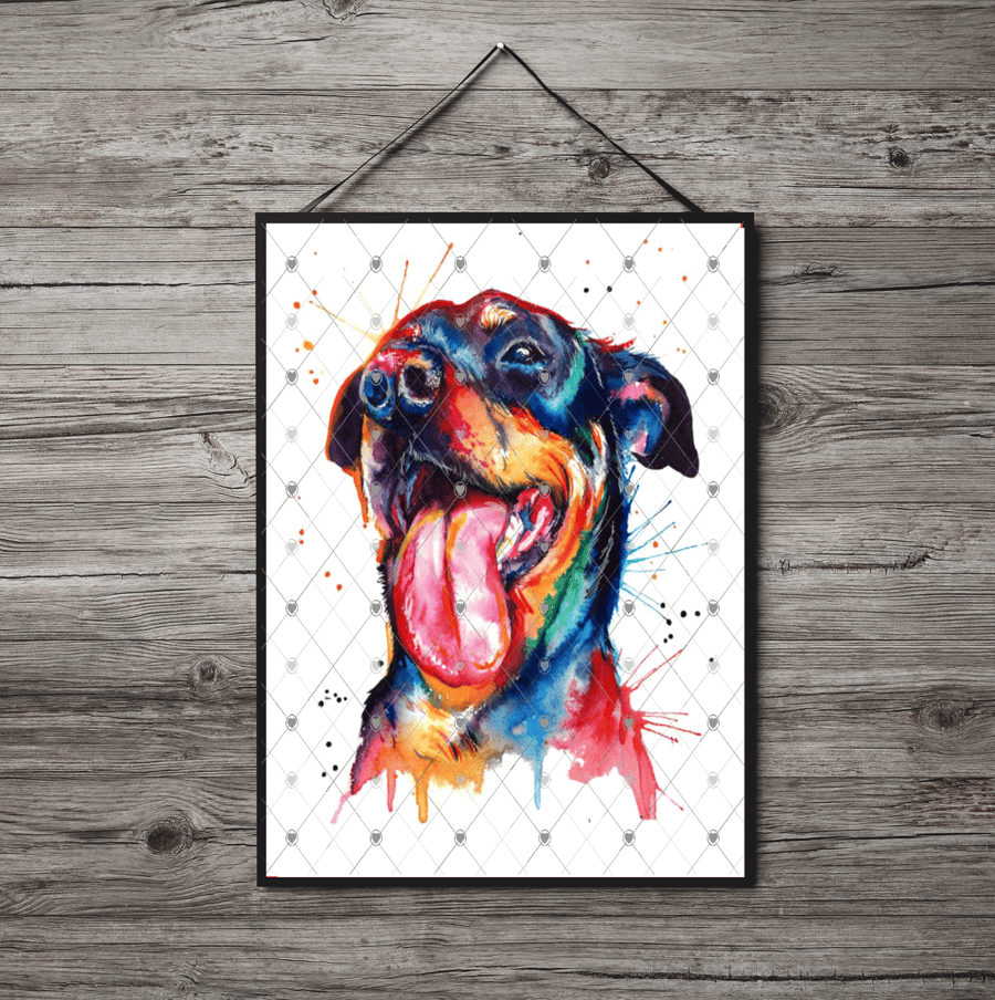Rottweiler A4 Print, Rottweiler Custom Print, Personalised Wall Art, Custom Dog 
