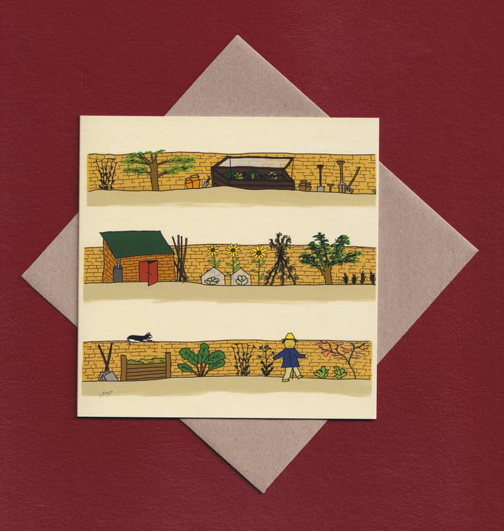Greetings card - walled garden - blank  inside