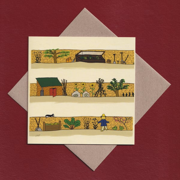 Greetings card - walled garden - blank  inside