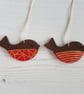 Christmas Geometric or stripes Robin hanging decoration, one supplied - Image 3