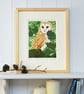 Owl - Barn Owl art - Original Limited Edition Linocut Print - Image 4