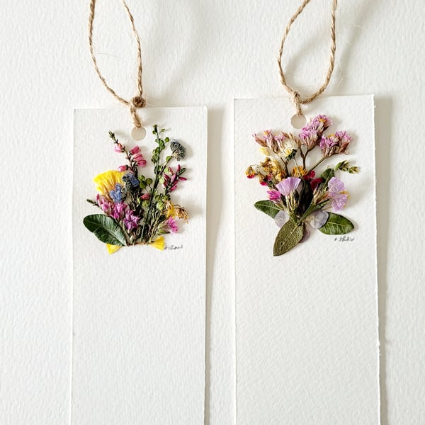 Handmade Pressed Flower Bookmarks Without Sleeves 