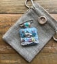 Liberty fabric felt lace charm brooch badge - Image 1