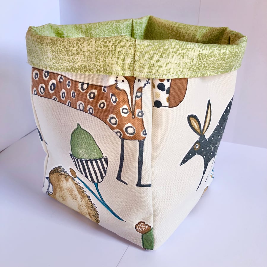 Woodland Animals Fabric Storage Basket