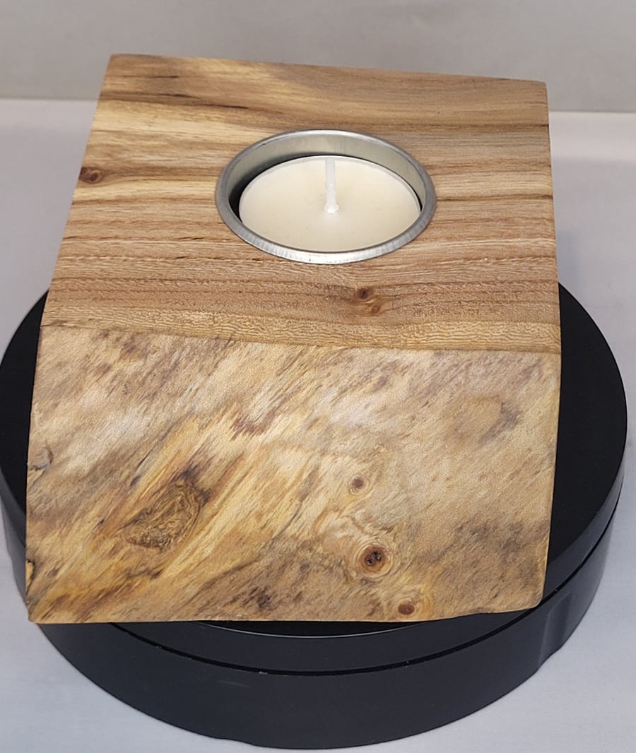 Welsh ash live edge wooden tea light holder