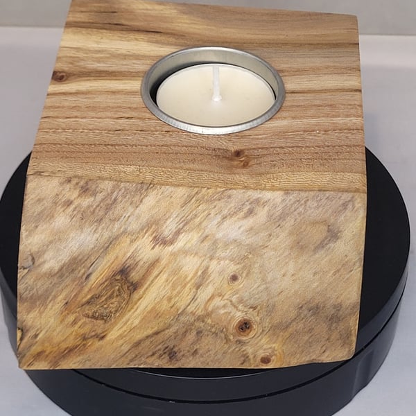 Welsh ash live edge wooden tea light holder - Folksy