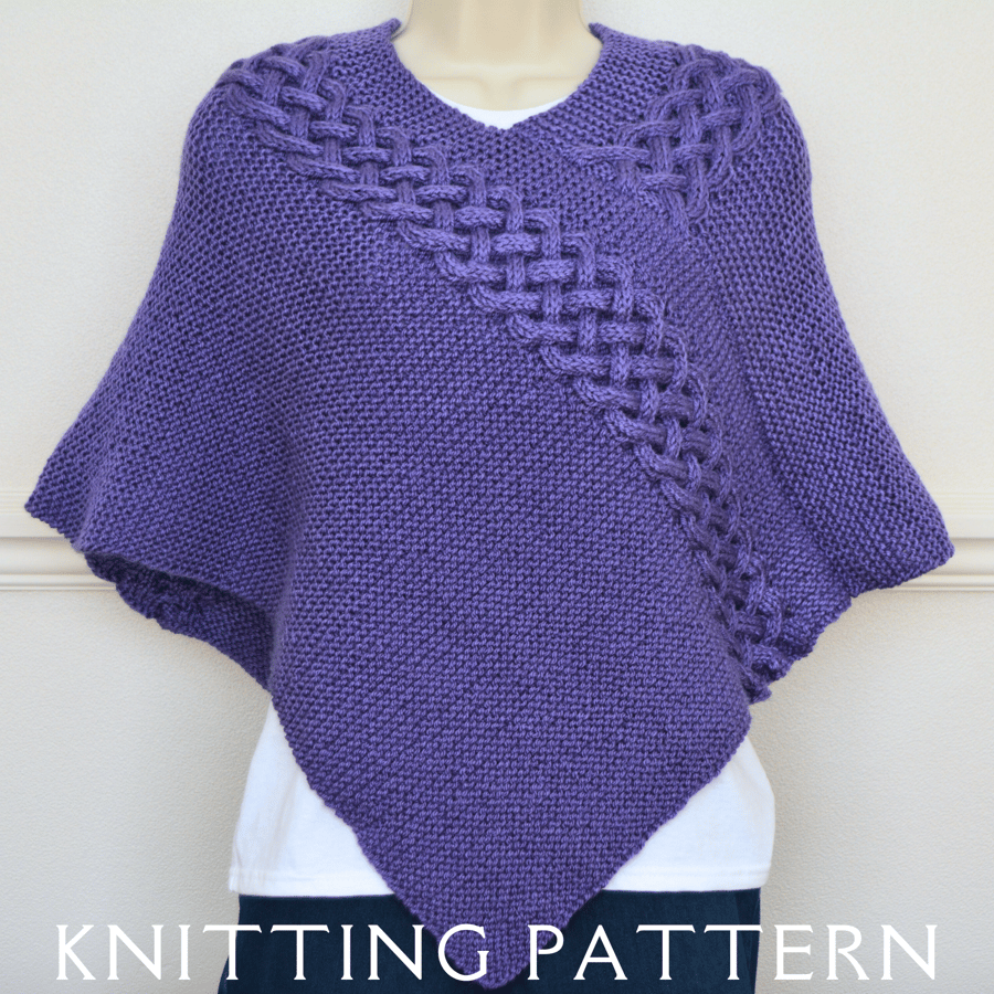 The Celtic Connection Poncho Knitting Pattern PDF Print & Knit Yourself